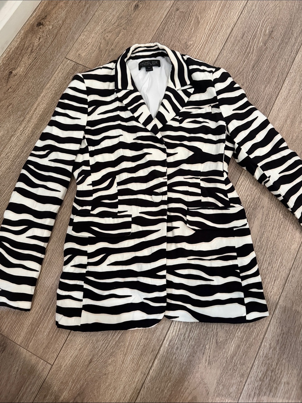 Rachel Zoe Black and White Zebra Print Blazer